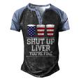 July 4Th Shut Up Liver Youre Fine Beer Cups Tee Men's Henley Raglan T-Shirt Black Blue