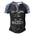 Kids Ive Got Your Six Dad Proud Police Daddy Father Job Pride Men's Henley Raglan T-Shirt Black Blue