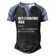 Kitesurfing Dad Like Dad But Much Cooler Definition Men's Henley Raglan T-Shirt Black Blue