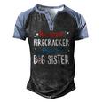 Little Firecracker Pregnancy Announcement 4Th Of July Girls Men's Henley Raglan T-Shirt Black Blue