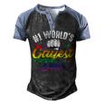 Mens 1 Worlds Gayest Dad Funny Fathers Day Lgbt Pride Rainbow 14 Shirt Men's Henley Shirt Raglan Sleeve 3D Print T-shirt Black Blue