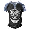Mens Awesome Dads Have Tattoos And Beards Fathers Day V3 Men's Henley Shirt Raglan Sleeve 3D Print T-shirt Black Blue