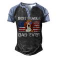 Mens Best Beagle Dad Ever American Flag Fathers Day 4Th Of July Men's Henley Shirt Raglan Sleeve 3D Print T-shirt Black Blue
