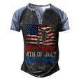 Mens My First 4Th Of July As A Dad July 4Th New Dad Usa Flag Men's Henley Shirt Raglan Sleeve 3D Print T-shirt Black Blue