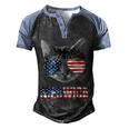 Meowica Funny Cat Patriotic Usa Shirt American Flag 544 Trending Shirt Men's Henley Shirt Raglan Sleeve 3D Print T-shirt Black Blue