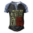 My Son Is Soldier Proud Military Dad 714 Shirt Men's Henley Shirt Raglan Sleeve 3D Print T-shirt Black Blue