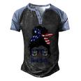 New York Girl New York Flag State Girlfriend Messy Bun Men's Henley Shirt Raglan Sleeve 3D Print T-shirt Black Blue