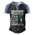 Nigeria Is In My Dna Nigerian Flag Africa Map Raised Fist Men's Henley Raglan T-Shirt Black Blue