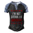 Im Not Drunk Im American 4Th Of July Tee Men's Henley Raglan T-Shirt Black Blue