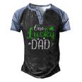 One Lucky Dad St Patricks Day Daddy Men's Henley Raglan T-Shirt Black Blue