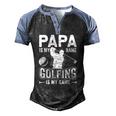 Papa Is My Name Golfing Is My Game Golf Men's Henley Raglan T-Shirt Black Blue