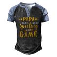Papa Is My Name Spoiling Is My Game Fathers Day Men's Henley Raglan T-Shirt Black Blue