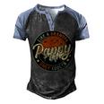 Pappy Like A Grandpa Only Cooler Vintage Retro Fathers Day Men's Henley Raglan T-Shirt Black Blue