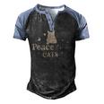 Peace Love Cats Animal Lover Gift For Cat Lover Men's Henley Shirt Raglan Sleeve 3D Print T-shirt Black Blue