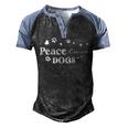 Peace Love Dogs Animal Lover Pets Lover Men's Henley Shirt Raglan Sleeve 3D Print T-shirt Black Blue