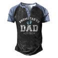 Promoted To Dad 2022 Baby Feets Men's Henley Raglan T-Shirt Black Blue
