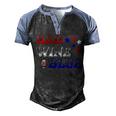 Red Wine Blue 4Th Of July Wine Red White Blue Wine Glasses V3 Men's Henley Shirt Raglan Sleeve 3D Print T-shirt Black Blue