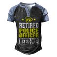 Retired Police Officer Beer Me Retirement Men's Henley Raglan T-Shirt Black Blue