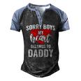 Sorry Boys My Heart Belongs To Daddy Kids Valentines Men's Henley Raglan T-Shirt Black Blue