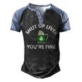 St Patricks Day Drinking Shut Up Liver Youre Fine Men's Henley Raglan T-Shirt Black Blue