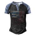 I Stand For This Flag Because Our Heroes Rest Beneath Her 4Th Of July Men's Henley Raglan T-Shirt Black Blue