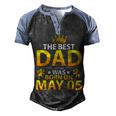 The Best Dad Was Born On May 05 Happy Birthday Father Papa Men's Henley Shirt Raglan Sleeve 3D Print T-shirt Black Blue