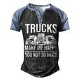 Truck Driver - Funny Big Trucking Trucker Men's Henley Shirt Raglan Sleeve 3D Print T-shirt Black Blue