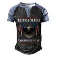 Ultra Maga Eagle Vintage Men's Henley Shirt Raglan Sleeve 3D Print T-shirt Black Blue