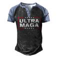 Ultra Maga United State Flag V3 Men's Henley Shirt Raglan Sleeve 3D Print T-shirt Black Blue