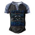 Uncle Of The Birthday Boy Video Gamer Birthday Party Family Men's Henley Shirt Raglan Sleeve 3D Print T-shirt Black Blue