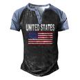 United States Flag Cool Usa American Flags Top Tee Men's Henley Raglan T-Shirt Black Blue