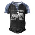 Vintage Goat Dad Retro American Flag Goat 4Th Of July Men's Henley Shirt Raglan Sleeve 3D Print T-shirt Black Blue