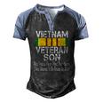 Vintage Us Military Family Vietnam Veteran Son Men's Henley Raglan T-Shirt Black Blue