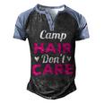 Womens Funny Camping Music Festival Camp Hair Dont Care T Shirt Men's Henley Shirt Raglan Sleeve 3D Print T-shirt Black Blue