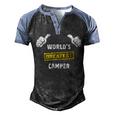 Worlds Greatest Camper Funny Camping Gift Camp T Shirt Men's Henley Shirt Raglan Sleeve 3D Print T-shirt Black Blue