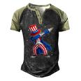 4Th Of July Dabbing Uncle Sam Costume Patriotic Men's Henley Raglan T-Shirt Black Forest