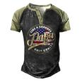 4Th Of July Dad Papa Like A Grandpa Only Cooler Men's Henley Raglan T-Shirt Black Forest