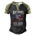 4Th Of July Fishing Make America Fish Again Usa Fisherman Men's Henley Raglan T-Shirt Black Forest