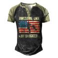 4Th Of July Awesome Like My Daughter Vintage Fathers Day Men's Henley Shirt Raglan Sleeve 3D Print T-shirt Black Forest