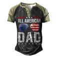 All American Dad 4Th Of July Us Patriotic Pride V2 Men's Henley Shirt Raglan Sleeve 3D Print T-shirt Black Forest