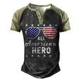 All American Hero Dad 4Th Of July Sunglasses Fathers Day Men's Henley Shirt Raglan Sleeve 3D Print T-shirt Black Forest