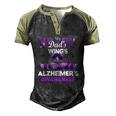 Alzheimers Awareness Products Dads Wings Memorial Men's Henley Raglan T-Shirt Black Forest