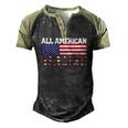 All American Flag Video Gamer July 4Th Boys Kids Men Men's Henley Raglan T-Shirt Black Forest