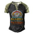 Awesome Dads Have Beards And Tattoo Men's Henley Raglan T-Shirt Black Forest