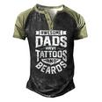 Awesome Dads Have Tattoos And Beards Fathers Day Men's Henley Raglan T-Shirt Black Forest