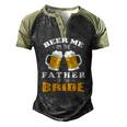 Mens Beer Me Im The Father Of The Bride Men's Henley Raglan T-Shirt Black Forest