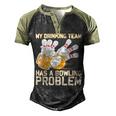 Beer Strike Dad My Drinking Team Has A Problem 116 Bowling Bowler Men's Henley Shirt Raglan Sleeve 3D Print T-shirt Black Forest