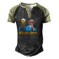 Beerack Obama Drinking Beer 4Th Of July Men's Henley Raglan T-Shirt Black Forest