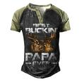 Best Buckin Papa Ever Deer Hunting Bucking Father Men's Henley Shirt Raglan Sleeve 3D Print T-shirt Black Forest