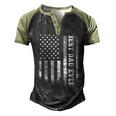 Best Dad Ever Flag American Fathers Day For Dad Son Men's Henley Raglan T-Shirt Black Forest